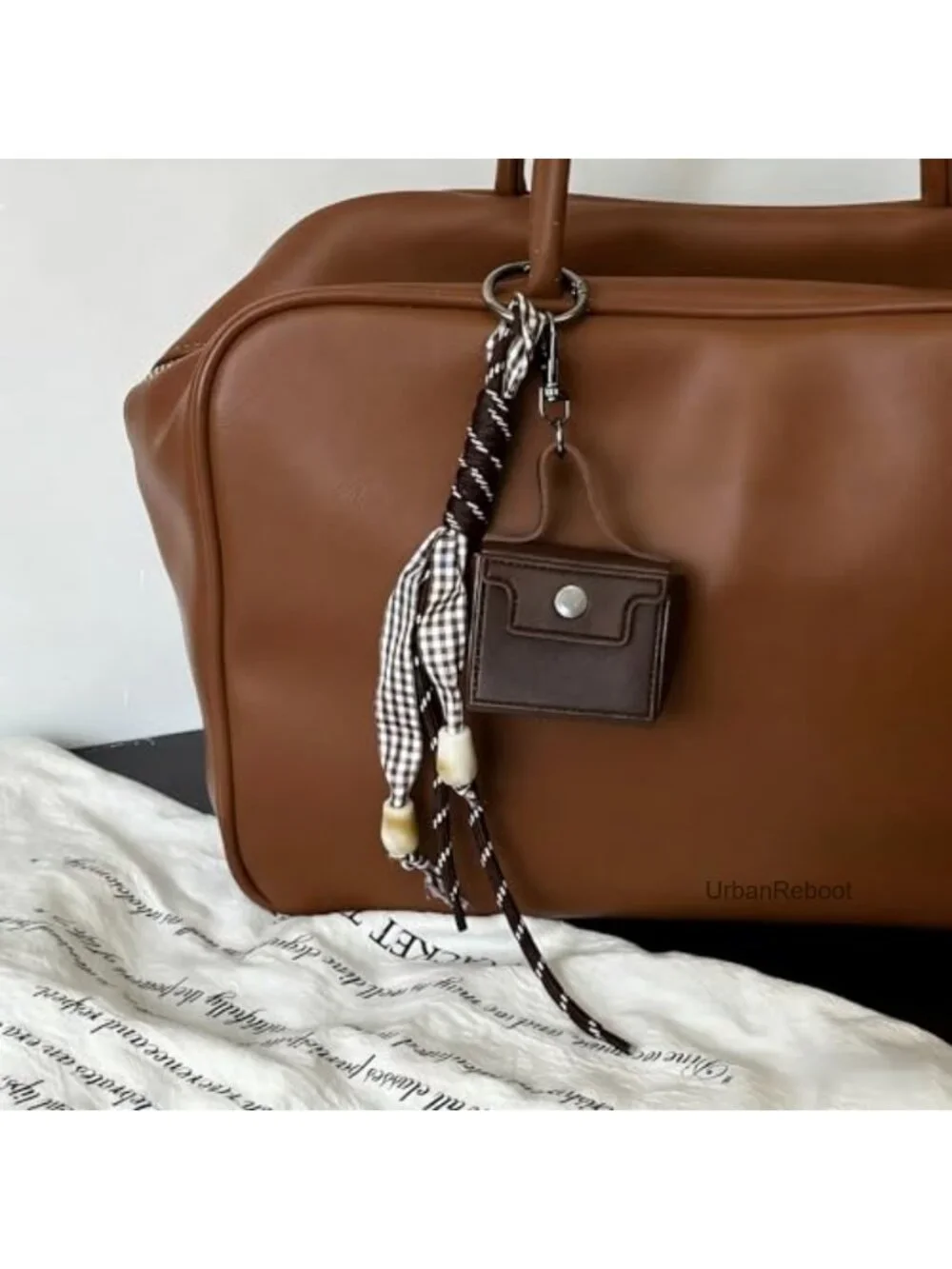 PU Mini Wallet Purse Charm Keychain for Handbag Tote
